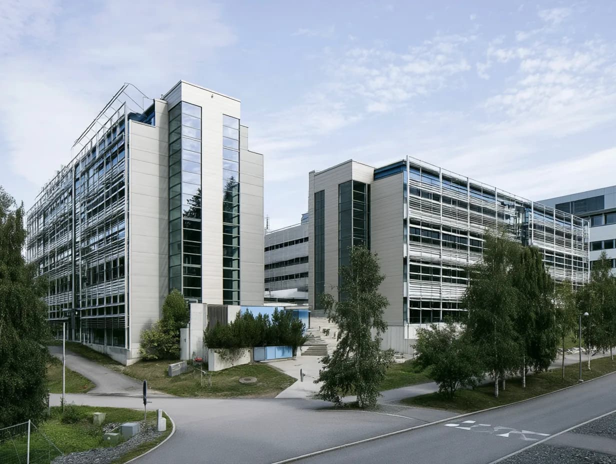 Contemporary research and office architecture in a northern European setting